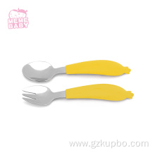 Custom Silicone Spoon Fork Dinnerware Set For Baby